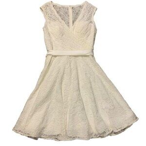 Morí Lee by Madeline Gardner Off White Short Wedding Graduation Dress 16 READ